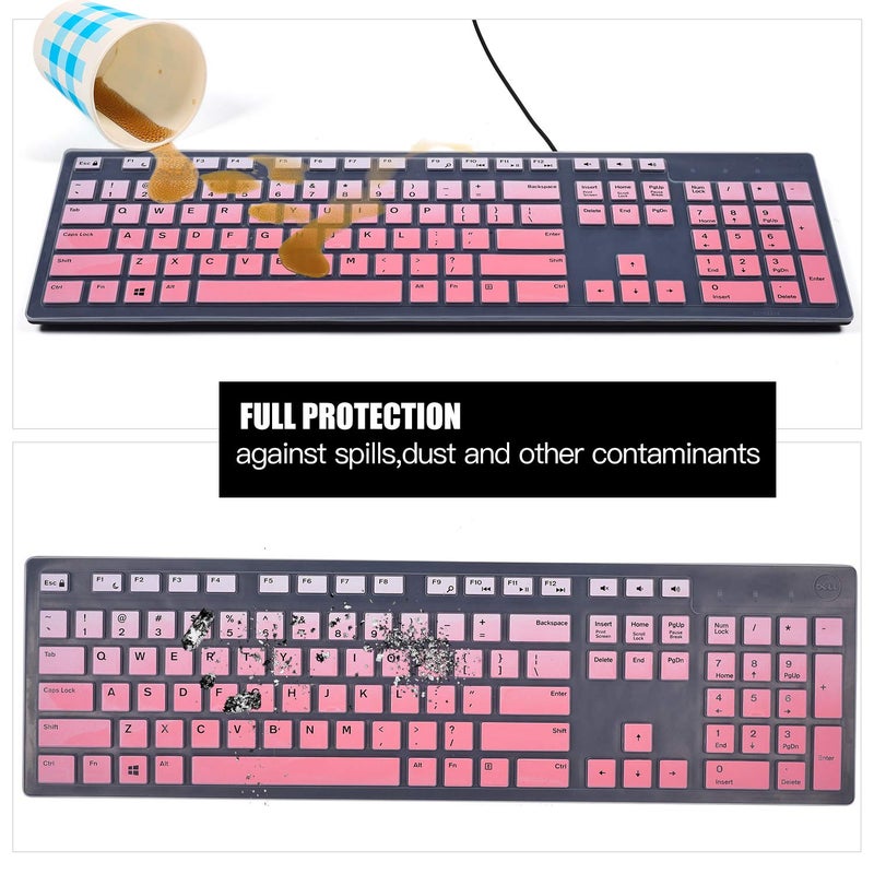 iKammo Keyboard Cover Skins Compatible with Dell KB216 & KM636 Keyboards & Dell Optiplex 5250/3050/3240/5460/7450/7050 & Inspiron AIO 3475/3670/3477 Desktops - Image 4